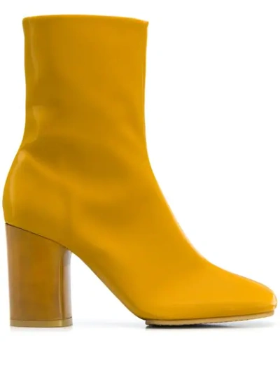 Acne Studios Vinyl Ankle Boots Mustard Yellow