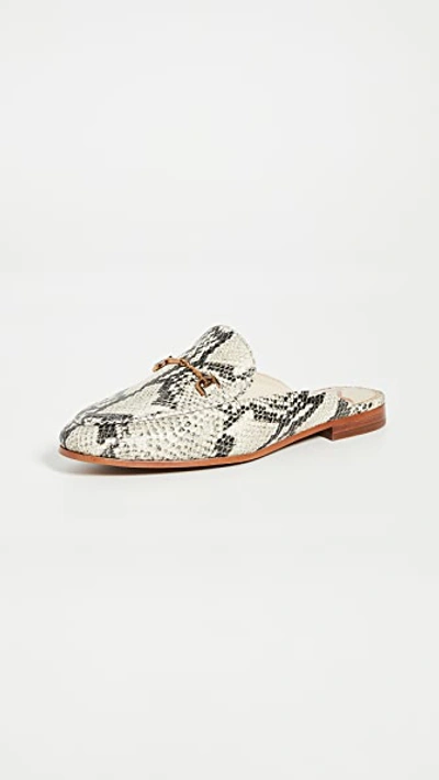 Sam Edelman Linnie Embellished Snake-effect Leather Slippers In Animal Print