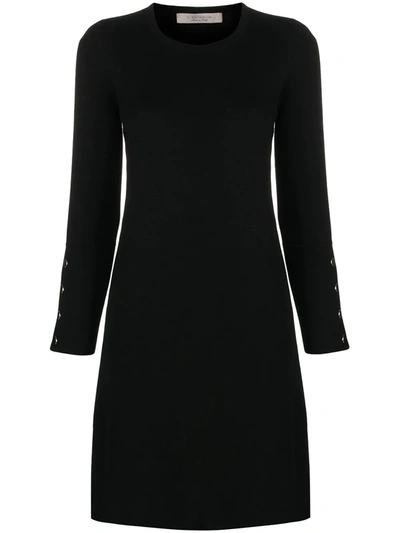 D-exterior Fine Knit Mini Dress In Black