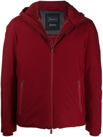 Herno Hooded Padded Jacket In Red