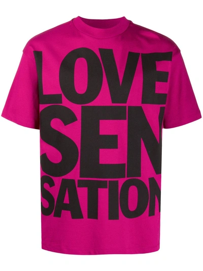 Honey Fucking Dijon 'show Me Love' Slogan T-shirt In Pink & Purple