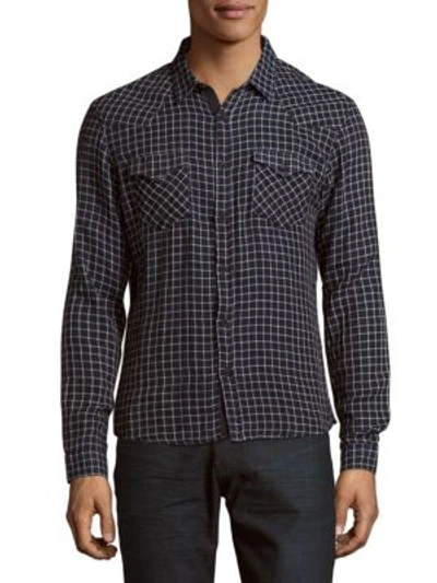 The Kooples Long-sleeve Check Casual Shirt In Blue