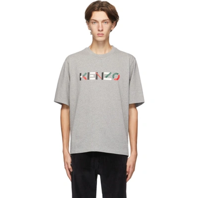 Kenzo Logo-print Cotton T-shirt In Grey