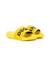 Dsquared2 Teen Logo Pool Slides In Yellow