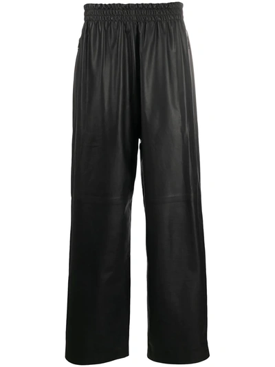 Bottega Veneta Waterproof Matte Leather Pants In Black