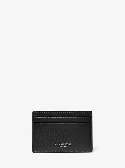 Michael Kors Andy Leather Card Case In Black