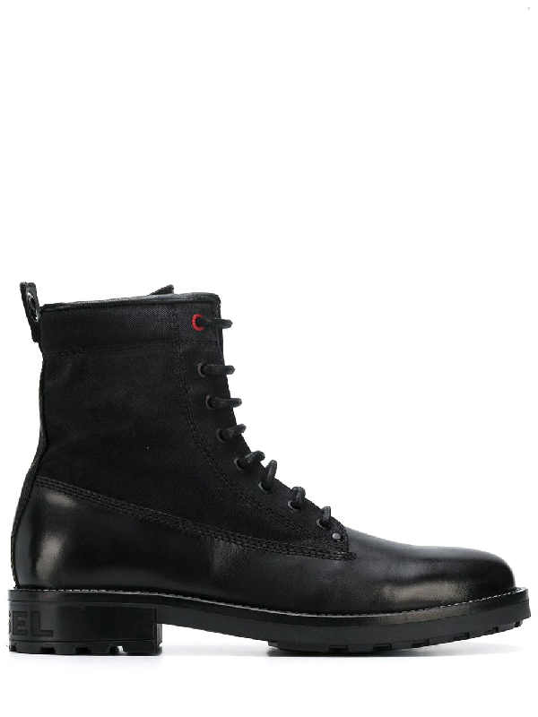 diesel on leather boots