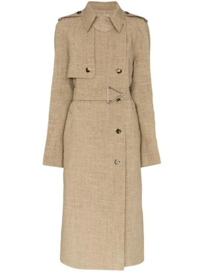 Bottega Veneta Double-breasted Trench Coat In Neutrals