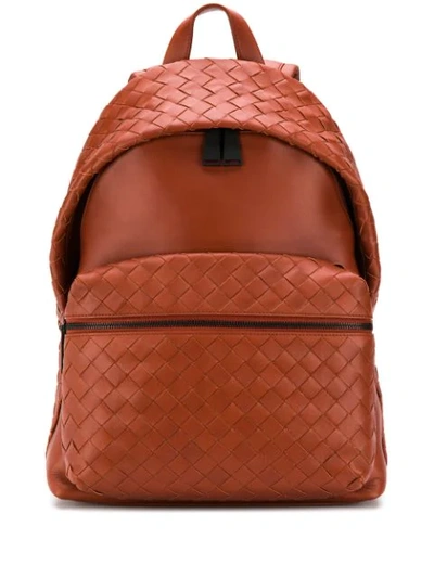 Bottega Veneta New Intrecciato Leather Backpack In Brown