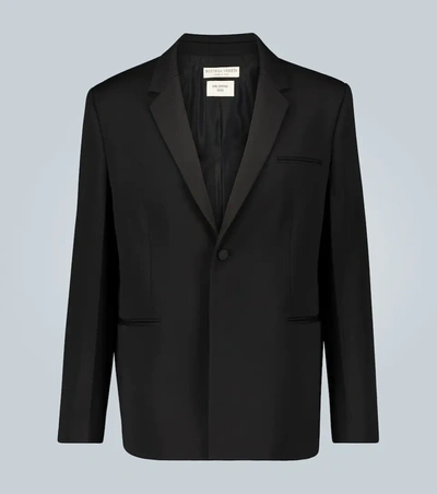 Bottega Veneta Double Compact Wool Jacket W/ Molding In Black