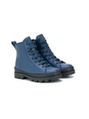 Camper Kids' Lace-up Leather Boots In Blue