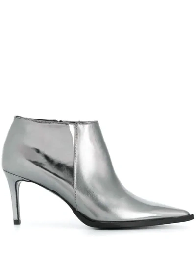 Dorothee Schumacher Twisted Femininity Ankle Boots In Silver