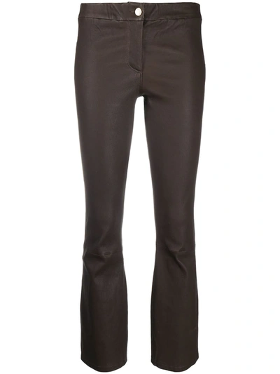 Arma Mid-rise Cropped Trousers In Brown