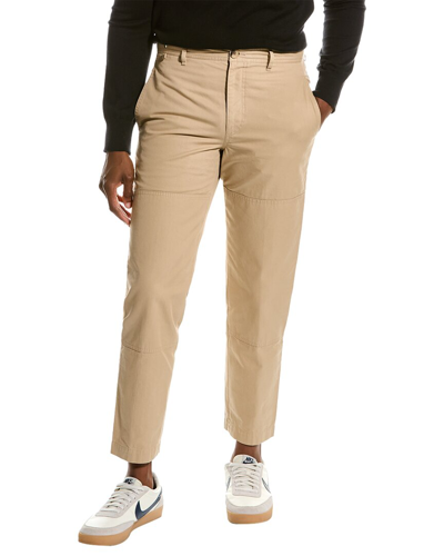 Lanvin Straight-leg Cotton Trousers In Brown