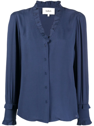 Ba&sh Unity Ruffled Blouse In Blue
