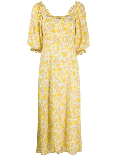 Faithfull The Brand Floral-print Dress In Yellow