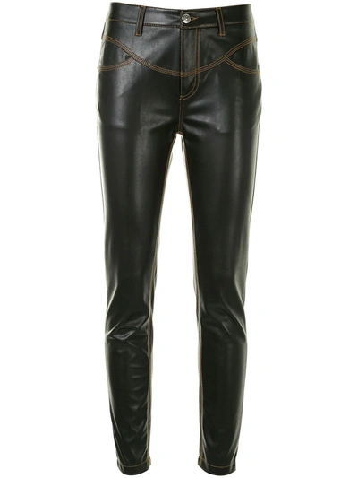 Ermanno Scervino Faux-leather Skinny Trousers In Black