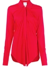 Patou Gathered-detail Shirt In Red