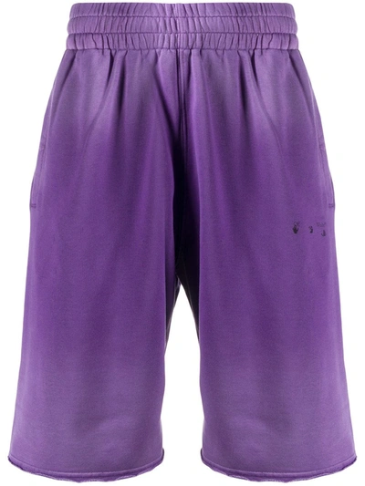 Off-white Gradient-effect Track Shorts In Purple