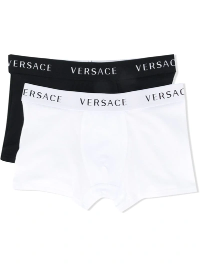 Young Versace Teen Logo Band 2-pack Boxers In Black