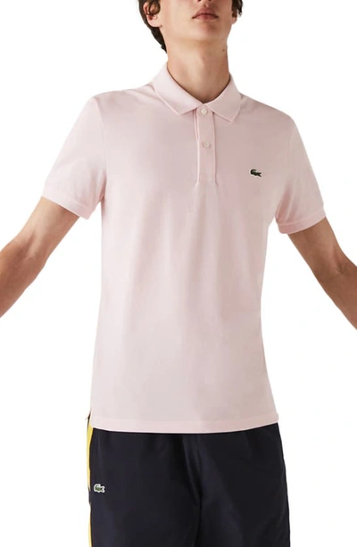 Lacoste Men's Slim Fit Multicolor Badge Polo In Pink