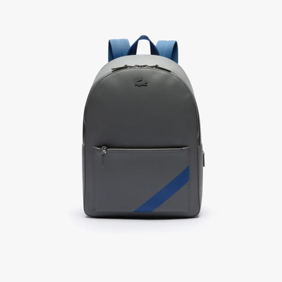 Lacoste Men's Chantaco Colorblock Matte Stitched Leather Backpack - One Size In Grey