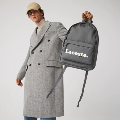 Lacoste Men's Neocroc Branded Canvas Backpack - One Size In Grey