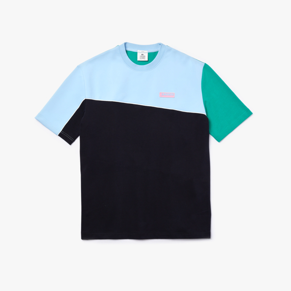 Lacoste Unisex Live Colorblock Cotton And Neoprene T-shirt In Navy  Blue,blue,green | ModeSens