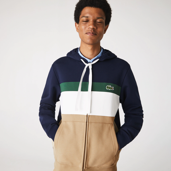 lacoste men's hooded fleece sweatshirt