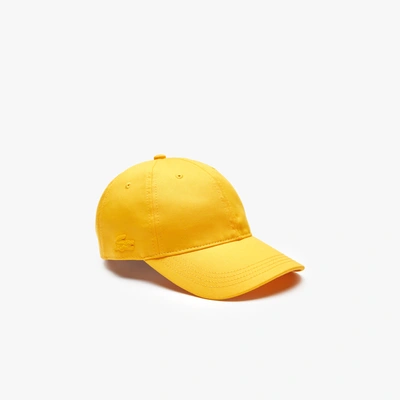 Lacoste Women's  Printed Strap Cotton Cap In Yellow