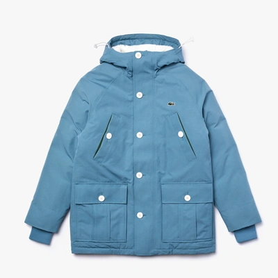 Lacoste Unisex  Live Hooded Zippered Parka In Blue