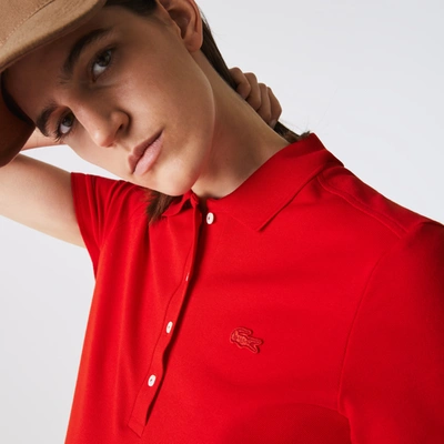Lacoste Women's L.12.d Slim Fit Stretch Mini Piqué Polo - 34 In Red