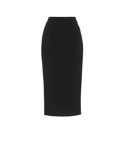 Dolce & Gabbana Wool-crêpe Pencil Skirt In Black