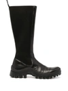 Atp Atelier Bitonto Black Leather Knee-high Boots