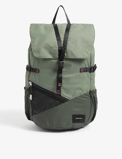 Sandqvist Kasper Recycled Nylon Backpack In Multi Dusty/ Night Green