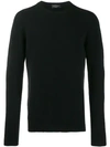 Roberto Collina Slim-fit Knit Sweater In Black