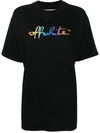 Off-white Rainbow Script Logo Print Tomboy T-shirt In Black