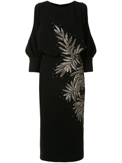 Saiid Kobeisy Open-shoulder Embroidered Dress In Black
