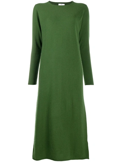 Allude Knitted Maxi Dress In Green