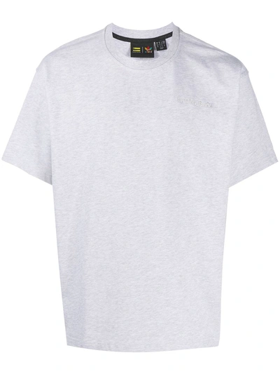 Adidas Originals By Pharrell Williams Embroidered Logo Short-sleeved T-shirt In Grey