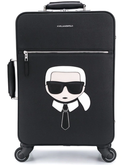 Karl Lagerfeld Women's Suitcase Trolley   K/ikonik Capsule In Black