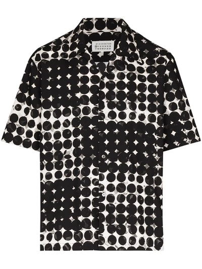 Maison Margiela Pixel Polka Dots Print Shirt In Black | ModeSens