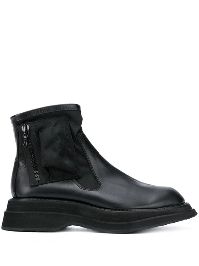 Julius Utility Pocket Ankle Boots In Black