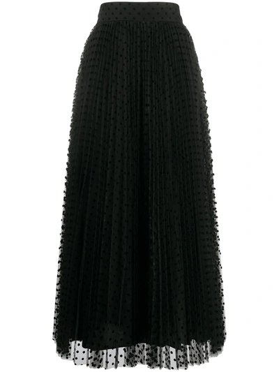 Zimmermann Lucky Polka-dot Tulle Midi Skirt In Black
