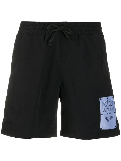 Mcq By Alexander Mcqueen Genesis Ii Patch Swim Shorts In Black