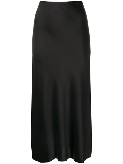 Frame Washable Silk Maxi Skirt In Noir