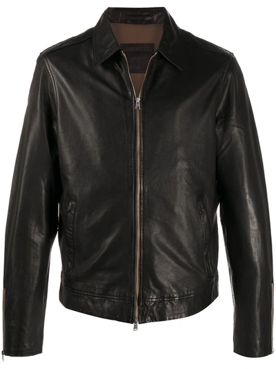 Allsaints Laverton Zip-up Shirt Jacket In Black