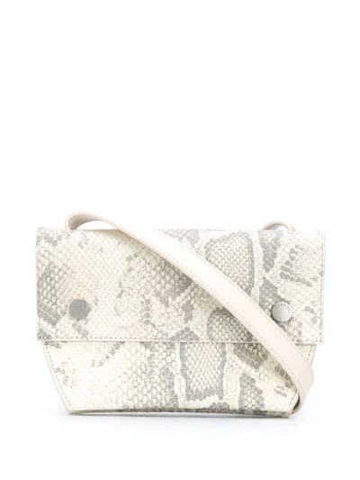 Allsaints Corbet Snakeskin-effect Belt Bag In White