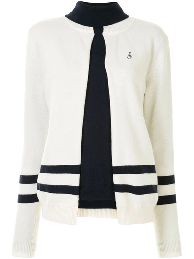 Jw Anderson Trompe L'oeil Cardigan Jumper In Blue