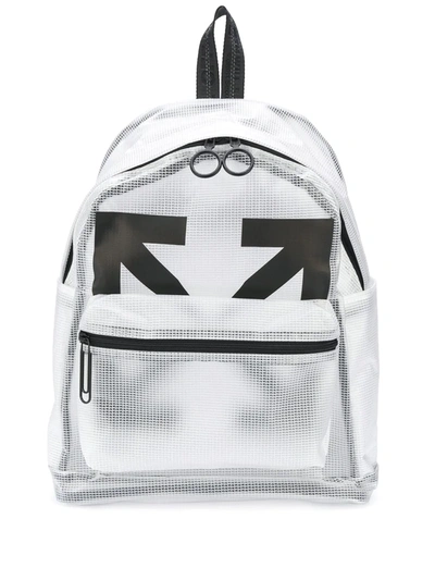Off-white Logo Detail Pvc Backpack In White
